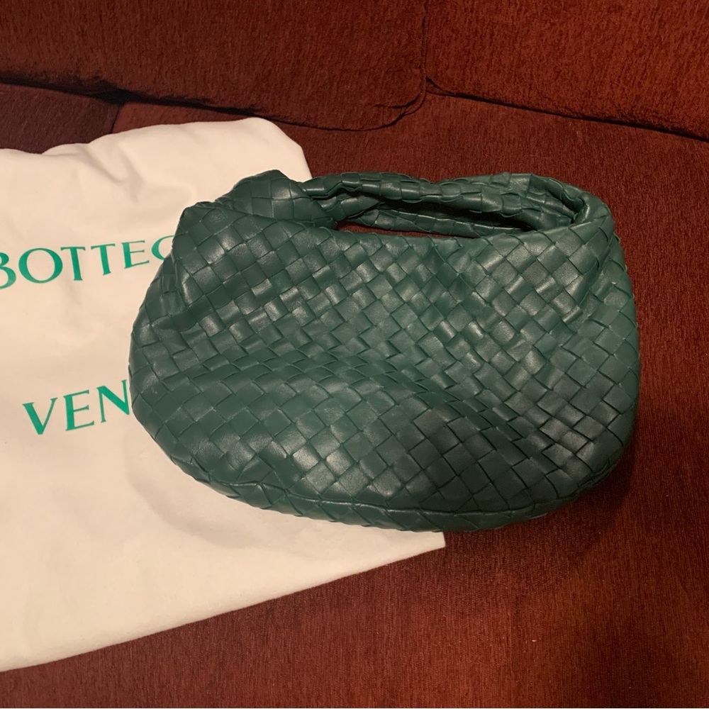 Bottega Veneta Forest Green Woven Hobo Bag